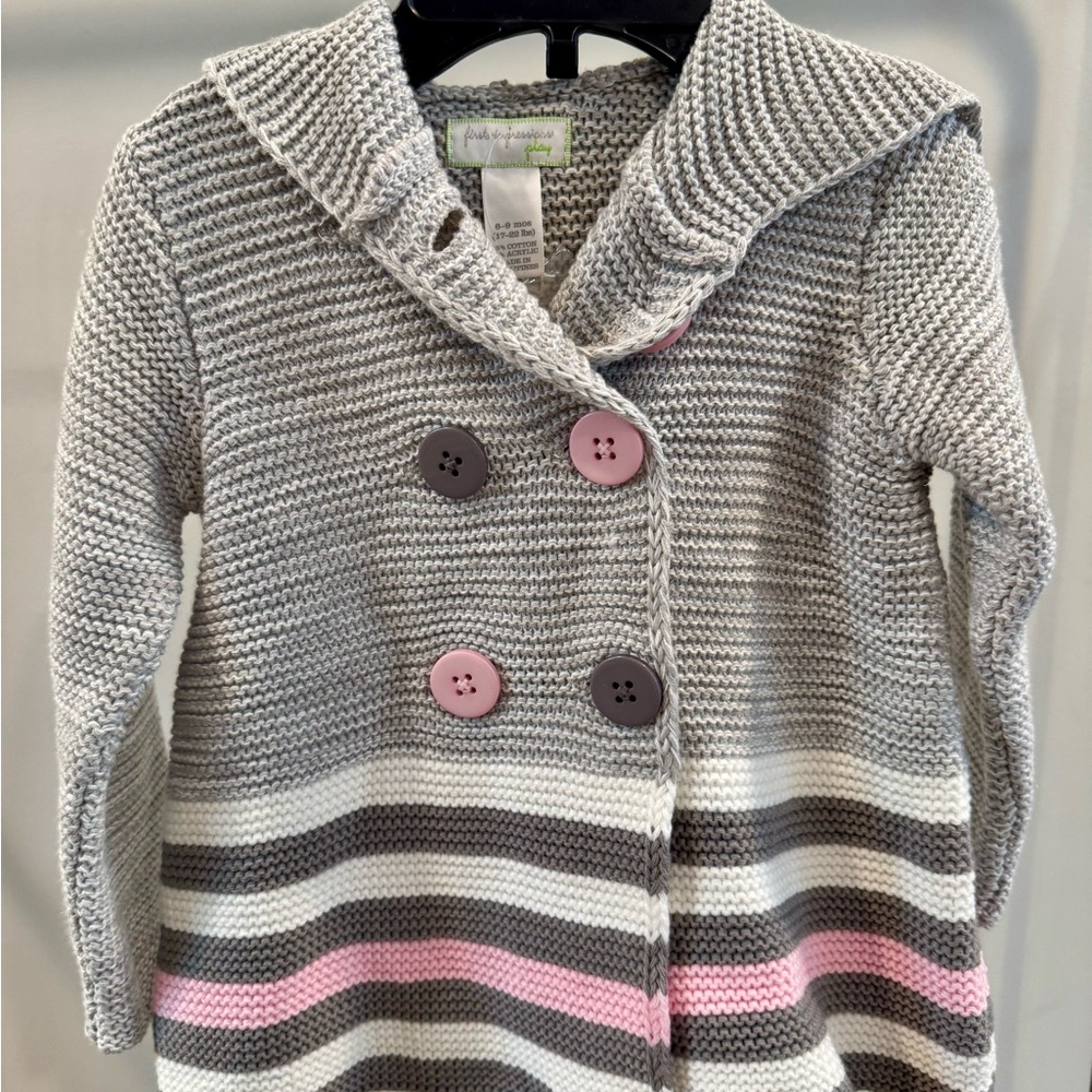First Impressions Striped Knit Cardigan